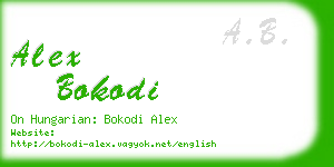 alex bokodi business card